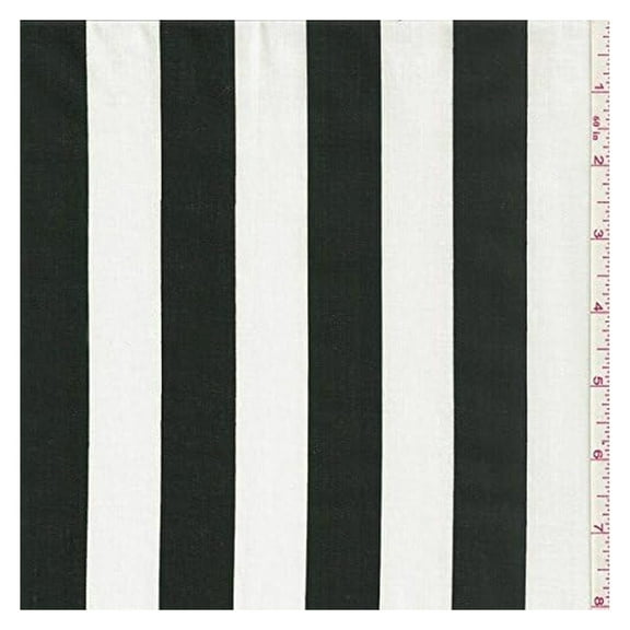 60" Black/White One Inch Stripe Print Fabric-15 Yards Wholesale by The Bolt