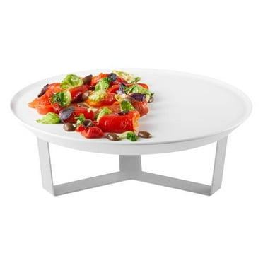 Rosseto SM276 Forme Melamine Tray & 4 in. Riser Set, White Round