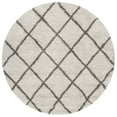 thumbnail image 2 of SAFAVIEH Hudson Jackson Trellis Shag Area Rug, Ivory/Grey, 7' x 7' Round, 2 of 10