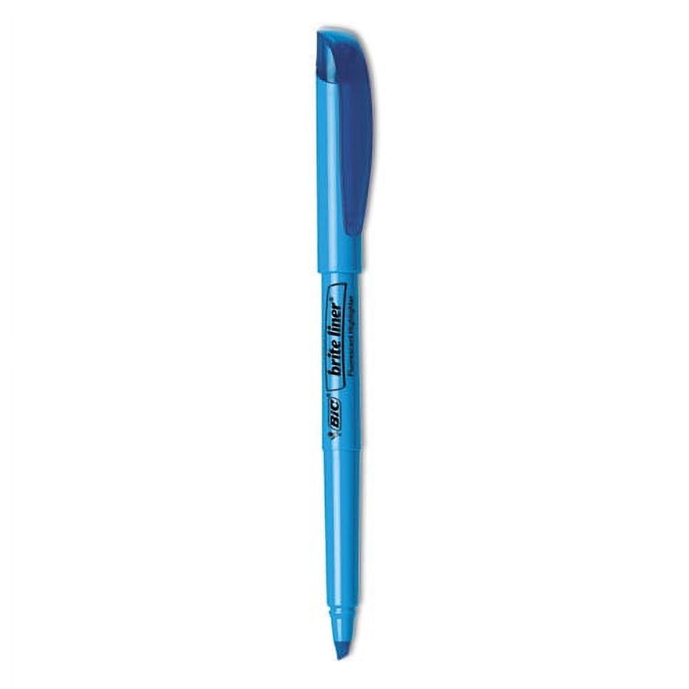 Brite Liner Highlighter, Fluorescent Blue Ink, Chisel Tip, Blue/black Barrel, Dozen | Bundle of 5 Dozen