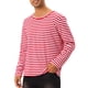 thumbnail image 4 of Camiseta de rayas INSPIRE CHIC para hombre, cuello redondo, de manga larga, básica, talla 2XL, roja y blanca, 4 of 6