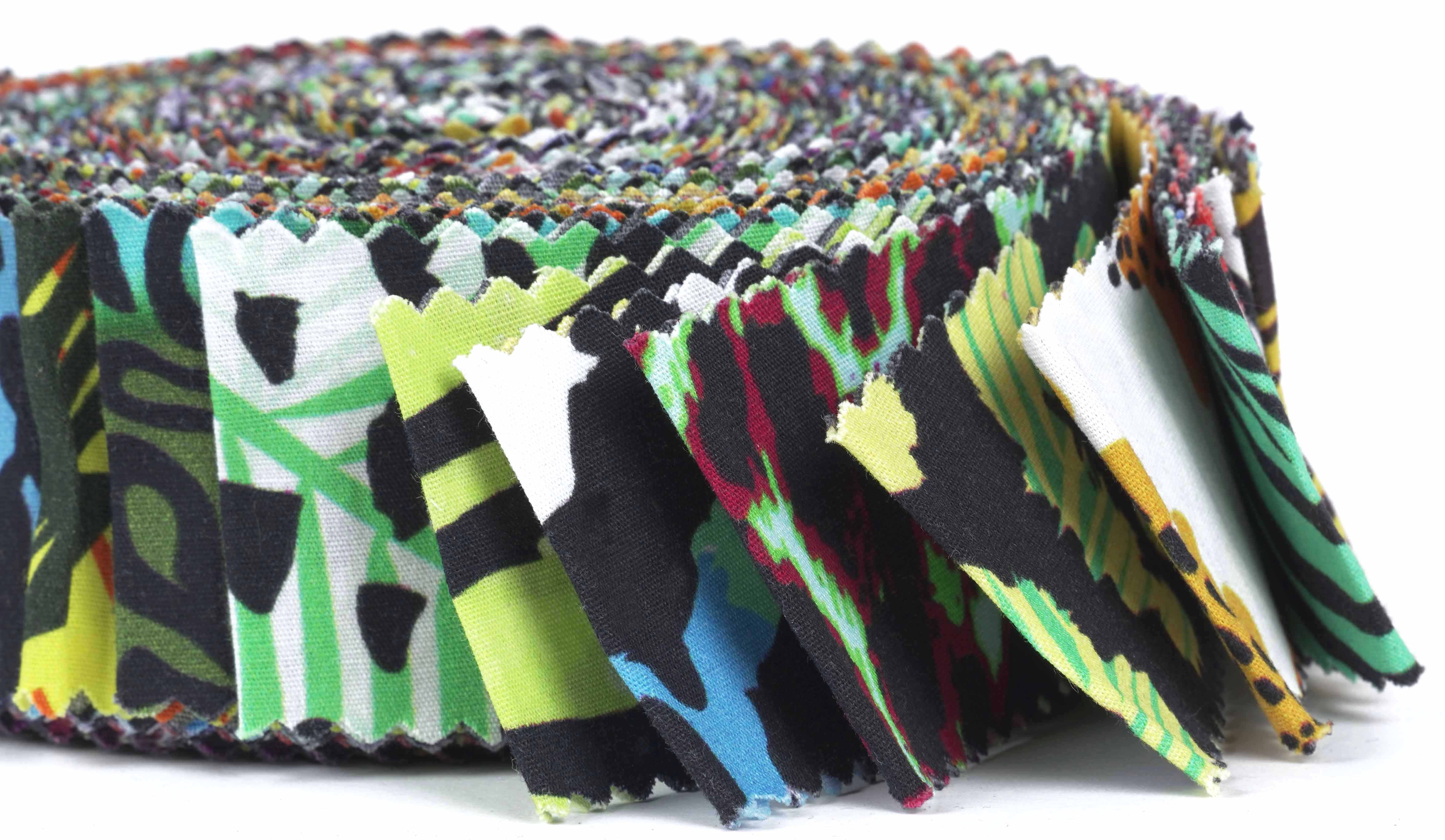 Soimoi 40Pcs Tie Dye Print Precut Fabrics Strips Roll Up 1.5x42inches Cotton Jelly Rolls For Quilting - Multicolor