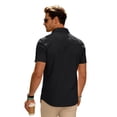thumbnail image 5 of Causal Button Down Shirts for Men Short Sleeve Collared Cargo T Shirts Breathable Beach Vacation Cotton Linen Tees Multi-Pocket, 2XL, 5 of 9