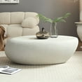 thumbnail image 3 of Kevinplus 43.31''Fiberglass Elliptical Coffee Table for Living Room Vintage Table,Matte Rocks Table front of the Sofa, Irregular Center Table,No Need Assembly, 3 of 9
