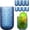 Blue, variant on Green Drinking Glasses Set of 12