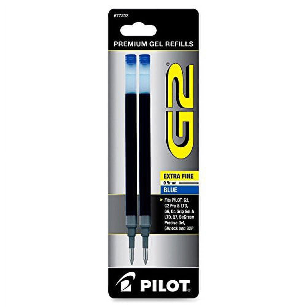 Pilot G2 Gel Ink Roller Ball, Blue Extra Fine 6 Pens & 12 Refills (31103-77233)