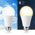 thumbnail image 4 of YANSUN A19 LED Dusk to Dawn Light Bulbs, 12W (100W Equivalent), 1000LM Soft White 3000K E26 Base Auto on/off Indoor Outdoor Light for Garage Porch Hallway, 2 Pack, 4 of 9