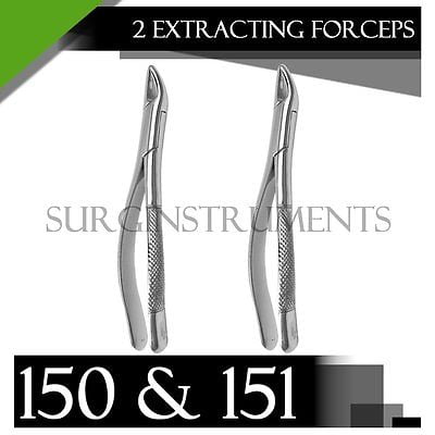 10 Extracting Forceps #150 & 151 Dental Instruments