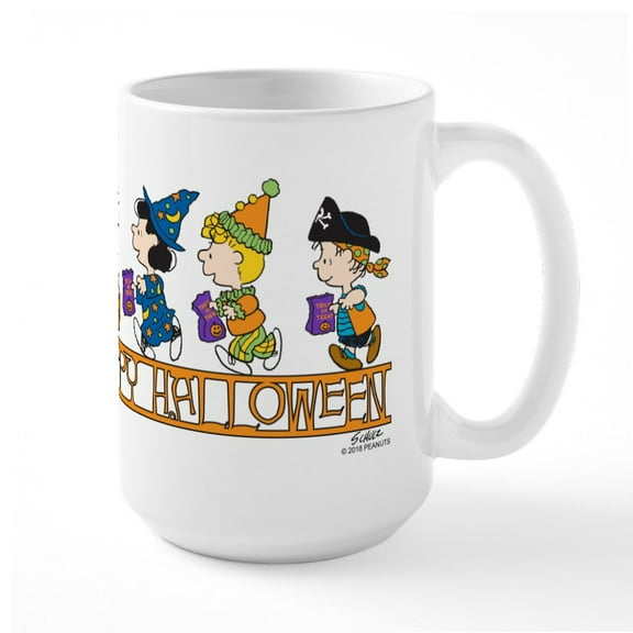 CafePress - Peanuts Happy Halloween - 15 oz Ceramic Large White Novelty Mug