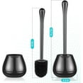 thumbnail image 7 of Toilet Brush and Holder, 2 Pack Toilet Bowl Brush and Holder with Long Handle, Plastic Holder Easy to Hide, Drip-Proof, Easy to Assemble, Deep Cleaning, Black,-1, 7 of 7
