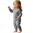 thumbnail image 5 of Mifsaly Baby Cotton Henley Romper Infant Long Sleeve Button Down Jumpsuits Soft Breathable Sleepwear Footless Sleeper, 5 of 9