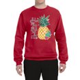 thumbnail image 2 of Wild Bobby, Pineapple Stand Tall Wear Crown And Stay Sweet Inside Arty Inspirational Pop Culture Unisex Crewneck Graphic Sweatshirt, Red, 4XL, 2 of 3