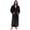 Black, variant on VULCANODON Mens Big and Tall Robe with Hooded, Full Length Thickened Plush Bathrobe (Burgundy, 2XL/3XL)