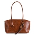 thumbnail image 2 of Spencer Women Lady Large Tote Bag Handbags PU Leather Hobo Shoulder Bags Top Handle Satchel Purse, Brown, 2 of 9