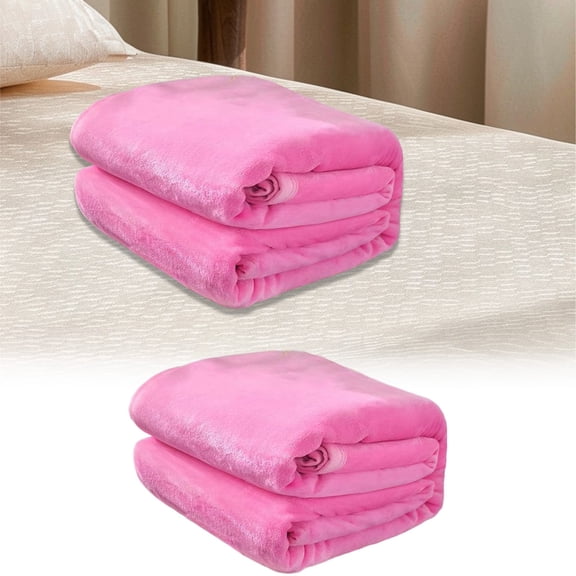 Solid Color Double Velvet Luxury Bed Blanket, Super Soft and Warm, All Season Use, Cozy, Plush, Lightweight, 28x40in, Suitable for Sofa Blanket Nap Cover Bed Throw or Stylish Home Decor (Pink)