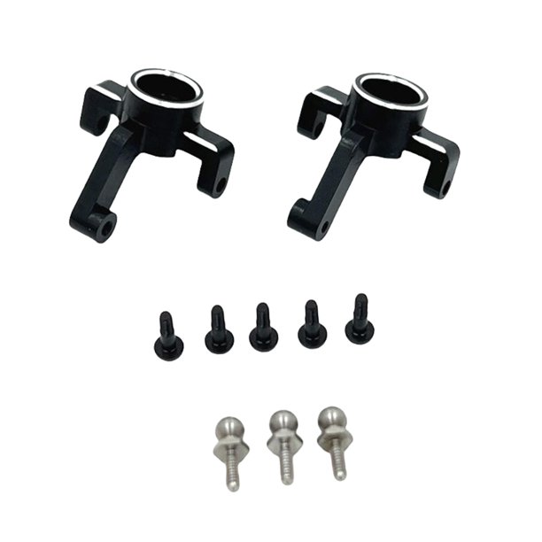 2 piezas de mangueta de dirección delantera RC 1/24, accesorios ligeros para bricolaje, copas de dirección delanteras negro y plata