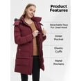 thumbnail image 4 of Wantdo Women's Winter Coat Quilted Winter Jacket Windproof Puffer Parka Coat Wine Red M, 4 of 13