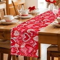 thumbnail image 5 of Happy Valentine's Day Table Runner 72 Inches, Red Dots Love Heart Romantic Bed Runner Dresser Scarves Tabletop for Indoor Outdoor Parties/Ceremony/Banquet, 13" x 72", 5 of 8