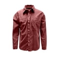 thumbnail image 5 of Men's Casual Long Sleeve Shirt with Classic Collar and Chest Pocket for Everyday Comfort in Autumn and Winter Seasonal Everyday Wear for Men's Shirts Red L, 5 of 5