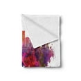 thumbnail image 2 of Minnesota Soft Flannel Fleece Throw Blanket, Capital City Saint Paul Skyline Illustration with Splattered Watercolor Effect, Cozy Plush for Indoor and Outdoor Use, 70" x 90", Multicolor, by Ambesonne, 2 of 5