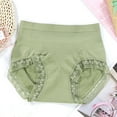 thumbnail image 3 of Bigersell Womens Thong Underwear Clearance Open Crotch Panties Tangas Panty Style P-5 Spandex Shaping Panties High Waisted Thongs Ladies Briefs High Waist Women's Panties Green F, 3 of 3