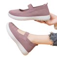 thumbnail image 6 of Domzle Women Mary Jane Shoes Slip On Walking Flats Comfortable Dressy Knit Washable Casual Shoe with Arch Support Purple, 6 of 7