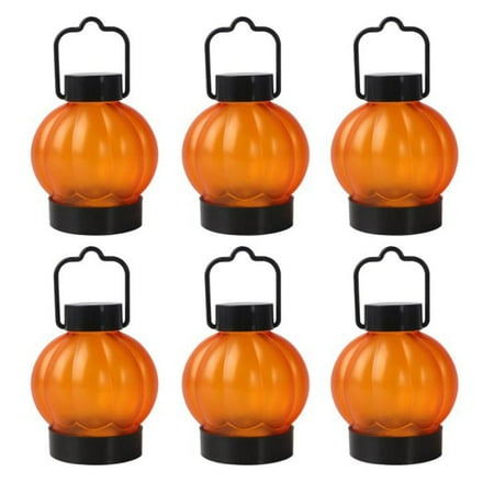 

6Pcs Flickering Pumpkin Lantern Tea Lights Flickering LED Pumpkin