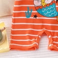 thumbnail image 6 of Splozh Toddler Summer Pajamas 3 6 9 12 18 Months Summer Clothes for Newborn Cotton Short Sleeved Thin Romper Baby Bodysuit,Orange,6-9 Months, 6 of 7