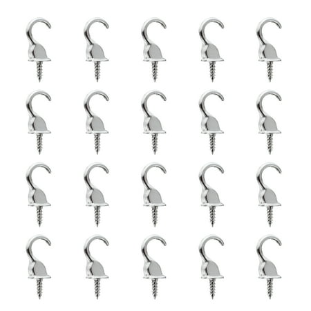 

20pcs Screw Hooks Single Hooks Home Decoration Accessories (Nickel-coated)