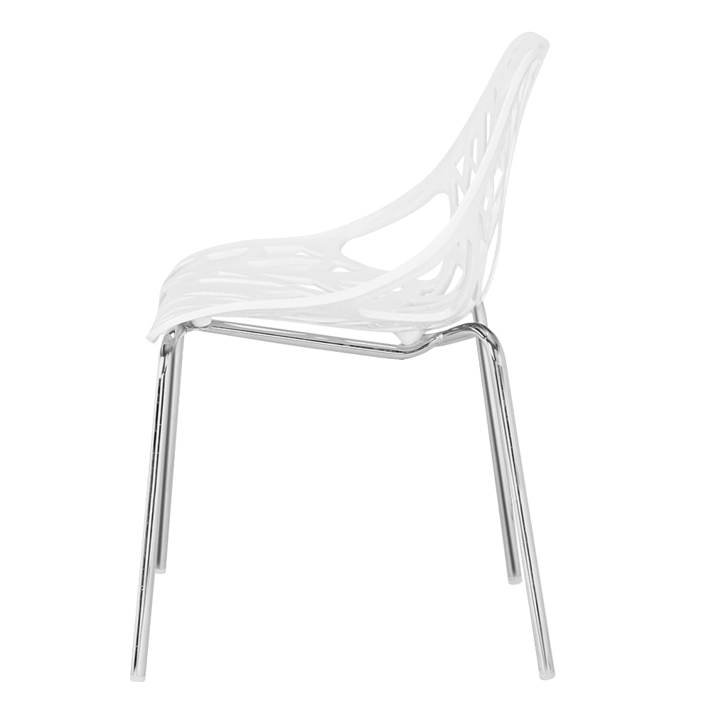 Ktaxon Dining Chairs (Set of 4)  Modern Nest Style Lounge Chairs Kid-Friendly Birch Chairs, Stackable Modern Chair white