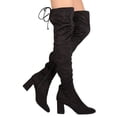 thumbnail image 3 of New Women Breckelles Vanesa-36 Faux Suede Thigh High Drawstring Chunky Heel Boot, 3 of 3