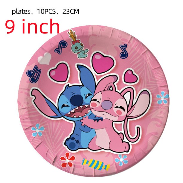 Disney Stitch Party Supplies Paper Napkins Tablecloth Plate Balloon Pink Angel Theme Baby Shower Girls Birthday Party DecorationChina Gao Jinjia LED