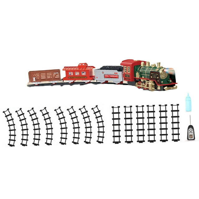 Juego de tren eléctrico, locomotora, motor, vías, tren, juguetes, tren de juguete navideño para niños de 3, 4, 5 y 6 años, regalos de Navidad Estilo B