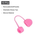 thumbnail image 3 of 10pack Straw Cover Cap, Pink Silicone Straw Tips Cover Fits 8mm/0.31 Drinking Straws, 3 of 6