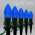 thumbnail image 3 of Wintergreen Lighting C7 Blue OptiCore Faceted LED Pathway Light Kit, 25 Lights, 12" Spacing, Green Wire, 25 ft, 3 of 8