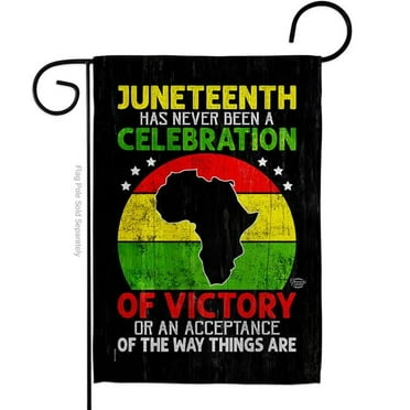 Ornament Collection G190151-BO 13 x 18.5 in. Victory African American History Juneteenth Double-Sided Vertical House Decoration Banner Garden Flag, Black & Multi Color - Yard Gift