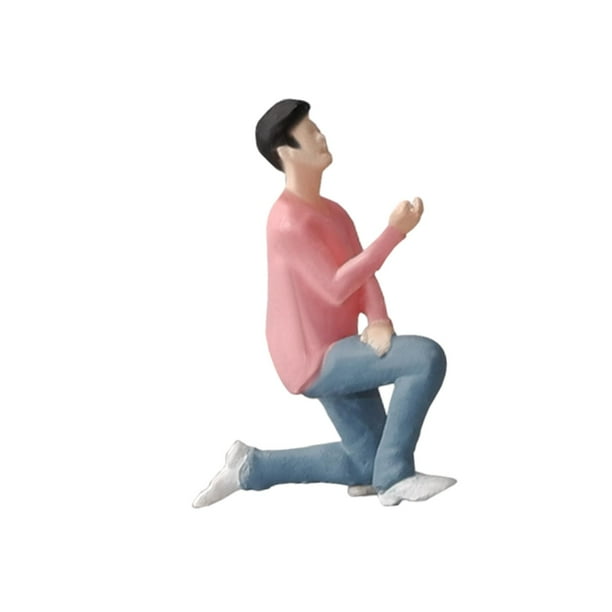 Figura de resina en miniatura para jardín de hadas, escala 1:64 Hombre