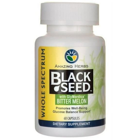 Amazing Herbs Black Seed with Bitter Melon - 60 Capsules