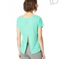 thumbnail image 2 of Aeropostale Womens Striped Cocoon Embellished T-Shirt, Green, Juniors, Large, 2 of 3