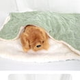 thumbnail image 5 of Small Washable Dog Crate Mat Sage Green Sherpa Fleece Pet Blanket for Small Dogs Cats, Soft Cozy Throw Blanket for Bed Couch Home Travel, 5 of 6