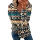 thumbnail image 1 of ICHUANYI Clearance Women's Fashion Loose Turtleneck Print Zip Sleeve Sweatshirt Top Blouse(Yellow, XXL) ICHUANYI WER2023080710878, 1 of 4