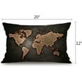 thumbnail image 2 of Pillow Covers Vintage Map on Black Background 12" x 20" Lumbar Pillow Covers Home Decorative Cotton Linen Cushion Case for Sofa Couch Housewarming Gifts Family Room Décor, 2 of 6