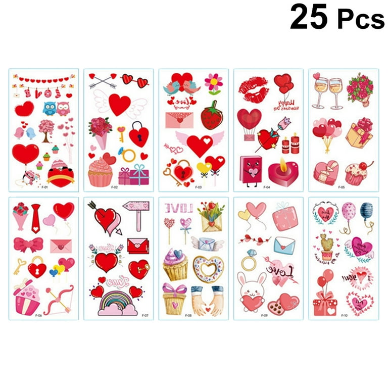 Puffy Heart Face Stickers, 24 Pieces