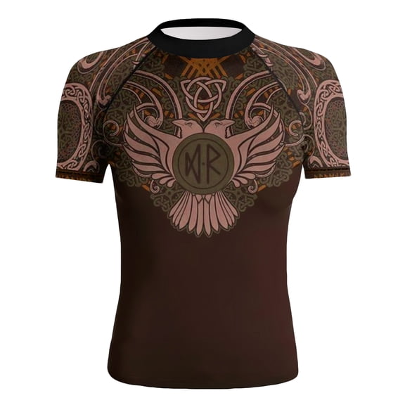 Raven Fightwear Women's Nordic BJJ Rash Guard Short Sleeve MMA Brown