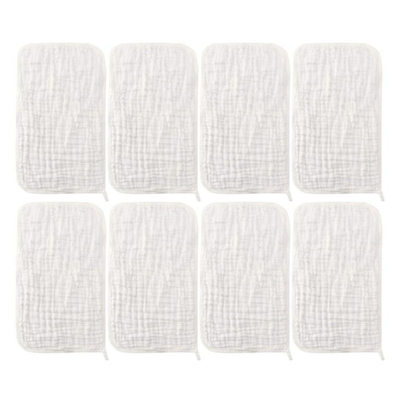 8 Pack 20x10 Inch Muslin Baby Burp Cloths, Soft, Absorbent and Pre Washable
