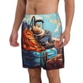 thumbnail image 2 of Fuzoiu Colorful Travel Luggage Gear Print Men's Beach Shorts,Men's Swim Trunks,Quick Dry Board Shorts with Pockets,Men's Bathing Suits for Surfing, Running, and Casual Wear-Medium, 2 of 6