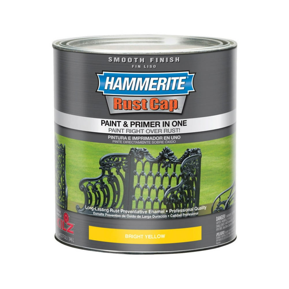 Hammerite Rust Cap Indoor and Outdoor Smooth Bright Yellow AlkydBased