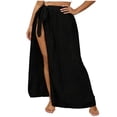 thumbnail image 2 of Women's Maxi Skirts Wrap Tie Side Split Hem Skirts Casual Beach Cover Up Style Lightweight Breathable Flowy Loose Fit Summer Skirts, 2 of 5