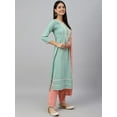 thumbnail image 6 of Janasya Indian Women's Green Poly Silk Embroidered Kurta with Pant and Dupatta, 6 of 10