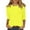 0-yellow, variant on Summer Tops for Women 2025 Vacation Plus Size Tees Three Quarter Sleeve Round Neck Tunic Casual Loose Blouse (Sky blue)
